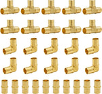 Detailed view of barbed connection ends on brass fittings