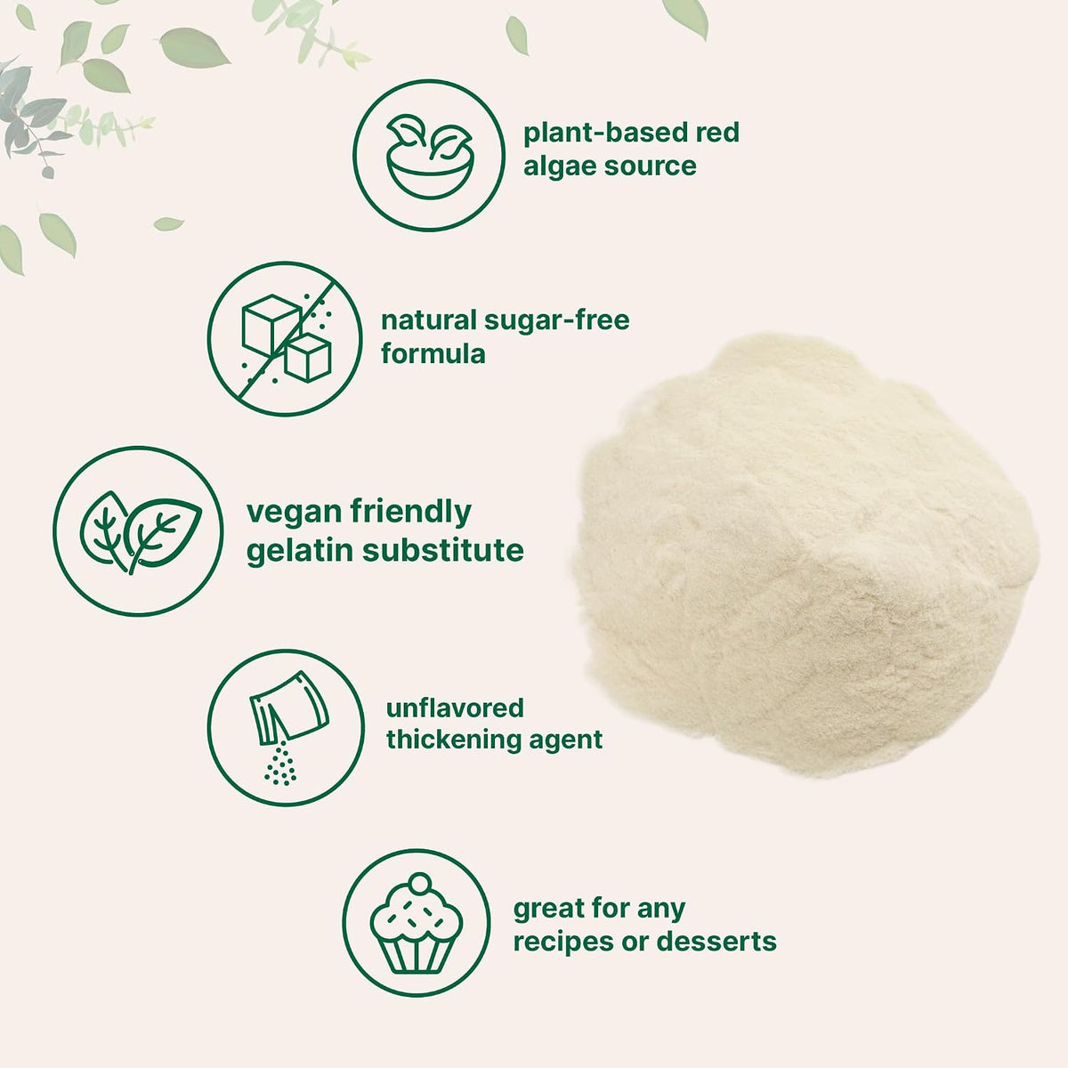 Micro Ingredients agar agar powder texture in scoop