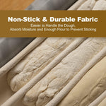Close up of natural flax linen fabric weave on bread cloth