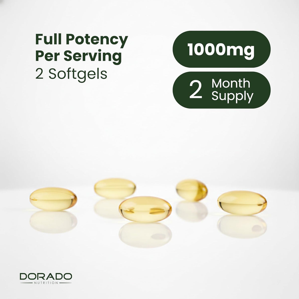 Detailed product label of Dorado Nutrition vegan Omega 3 for heart health