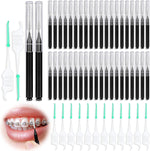 Jupwalz 270 pieces interdental brush kit front view showcasing the complete black oral care set