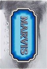 Marvis Aquatic Mint Toothpaste side angle showing authentic imported branding