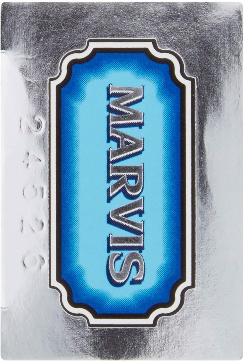 Marvis Aquatic Mint Toothpaste side angle showing authentic imported branding