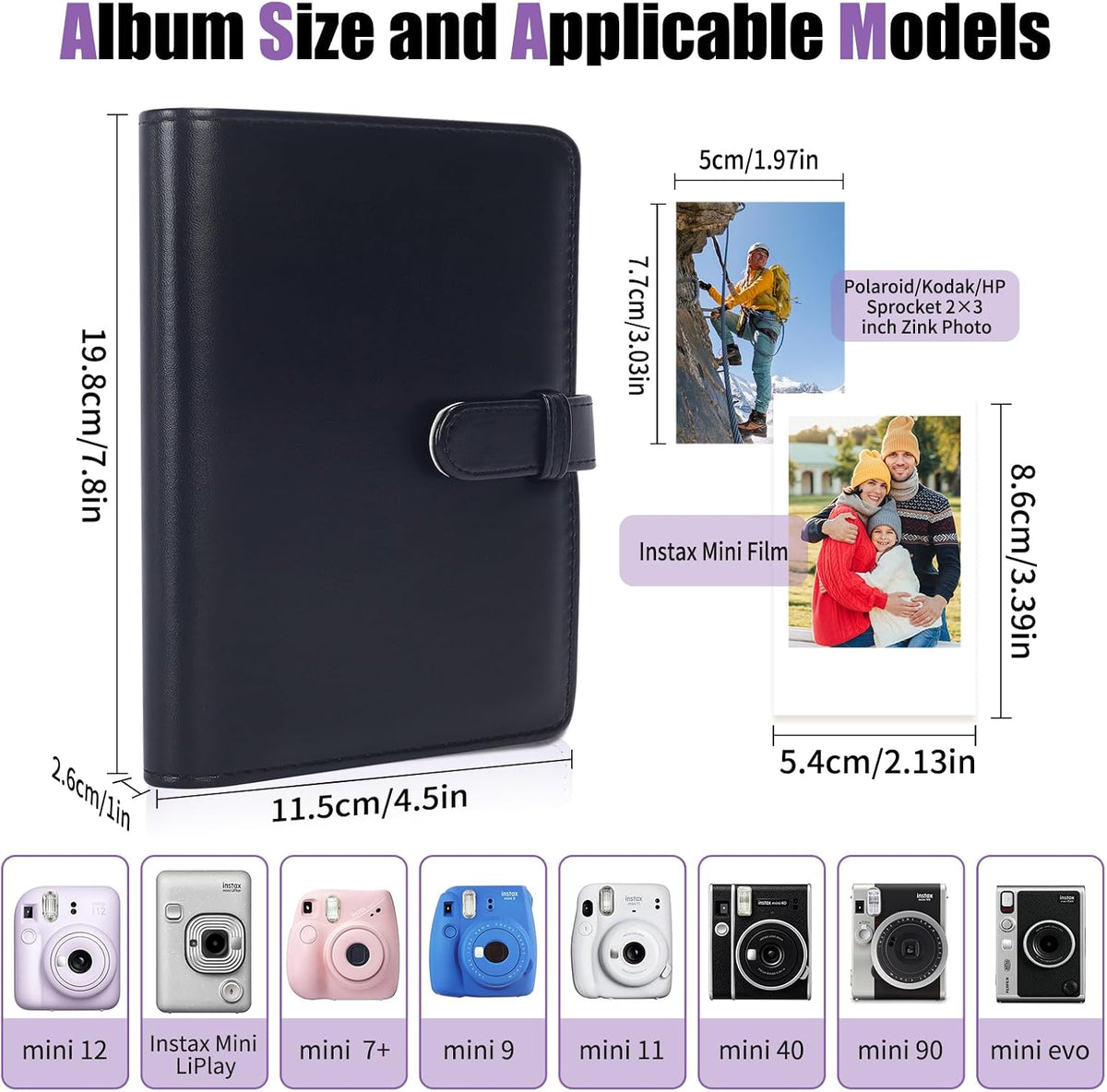Riosin mini photo album open pages showing transparent pockets