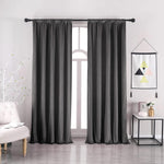nanbowang Black Velvet Curtains - 52"x 54" Soft Rod Pocket Thermal Insulated Window Treatment for Bedroom Living Room Light Filtering Drapes 2 Panels - Image 12