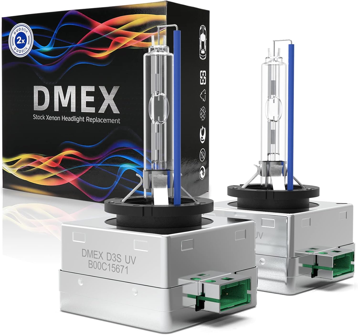 Dmex D3S HID headlight bulbs pack of two front view