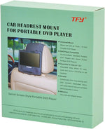 Backseat passenger view of mounted portable DVD player