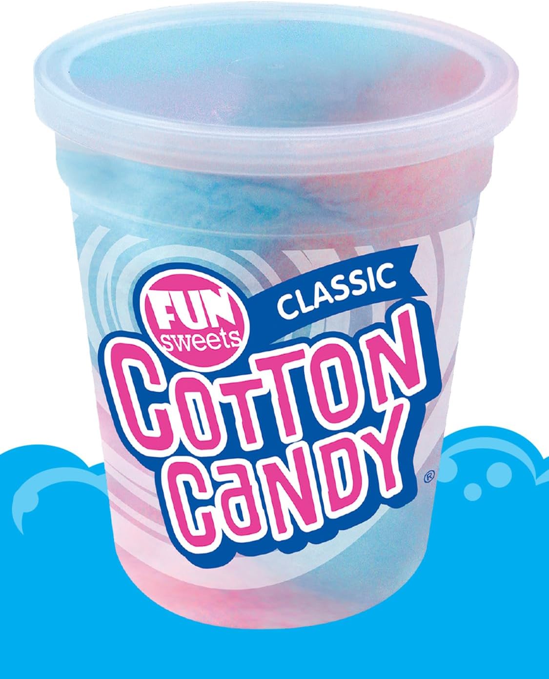 Fun Sweets Cotton Candy resealable lid feature