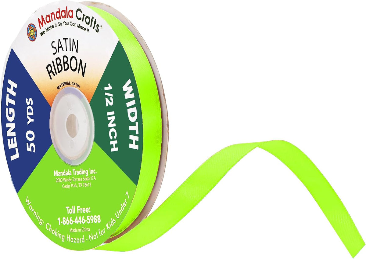 Mandala Crafts White 1/4 Inch Satin Ribbon for Crafts, 50 Yards | Double Faced, Washable Fabric, Outdoor, for Gift Wrapping, Flower Bouquets, Hair Accessories, Bows, Wedding Party Decor - Image 14