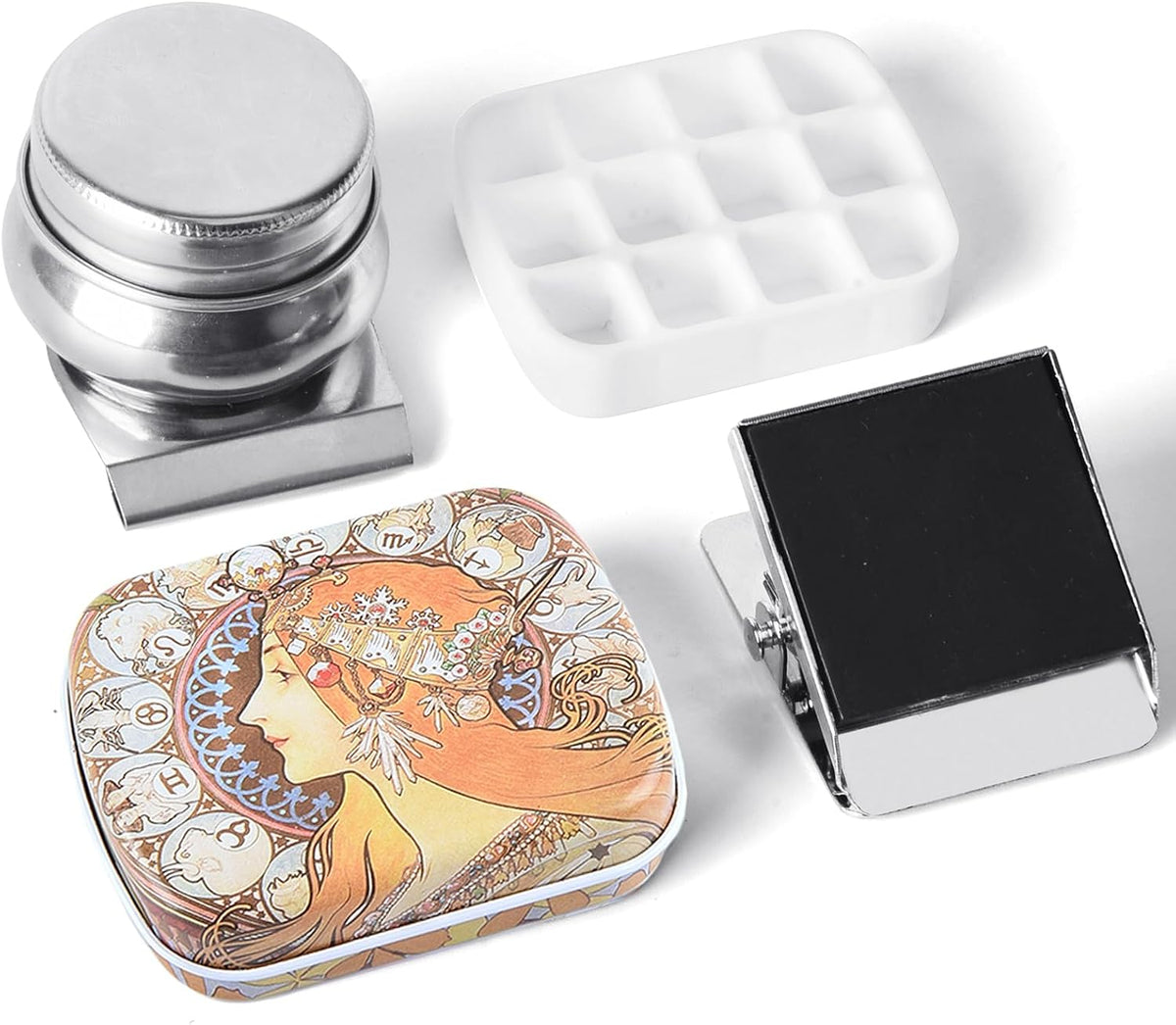 Portable Travel Watercolor Palette, Mini Metal Tin Box,12-Well Empty Tins - Image 9