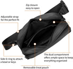 Runlight puppy treat bag showing the removable and washable velcro internal compartment