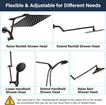 PDPBath oil rubbed bronze shower arm mounted in bathroom setting