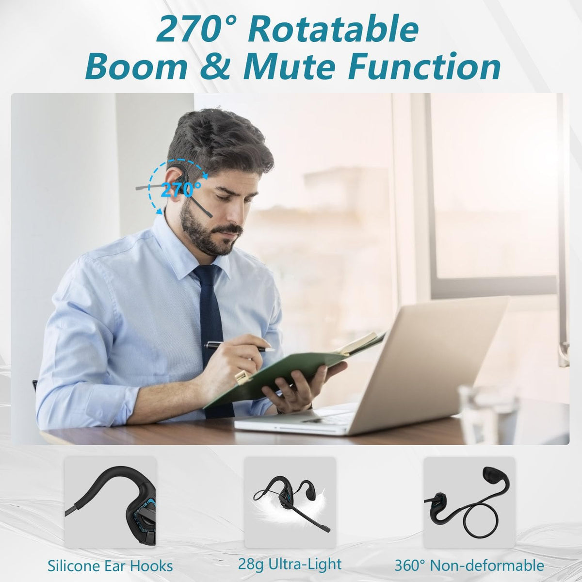 BANIGIPA wireless headset displayed with charging cable accessories