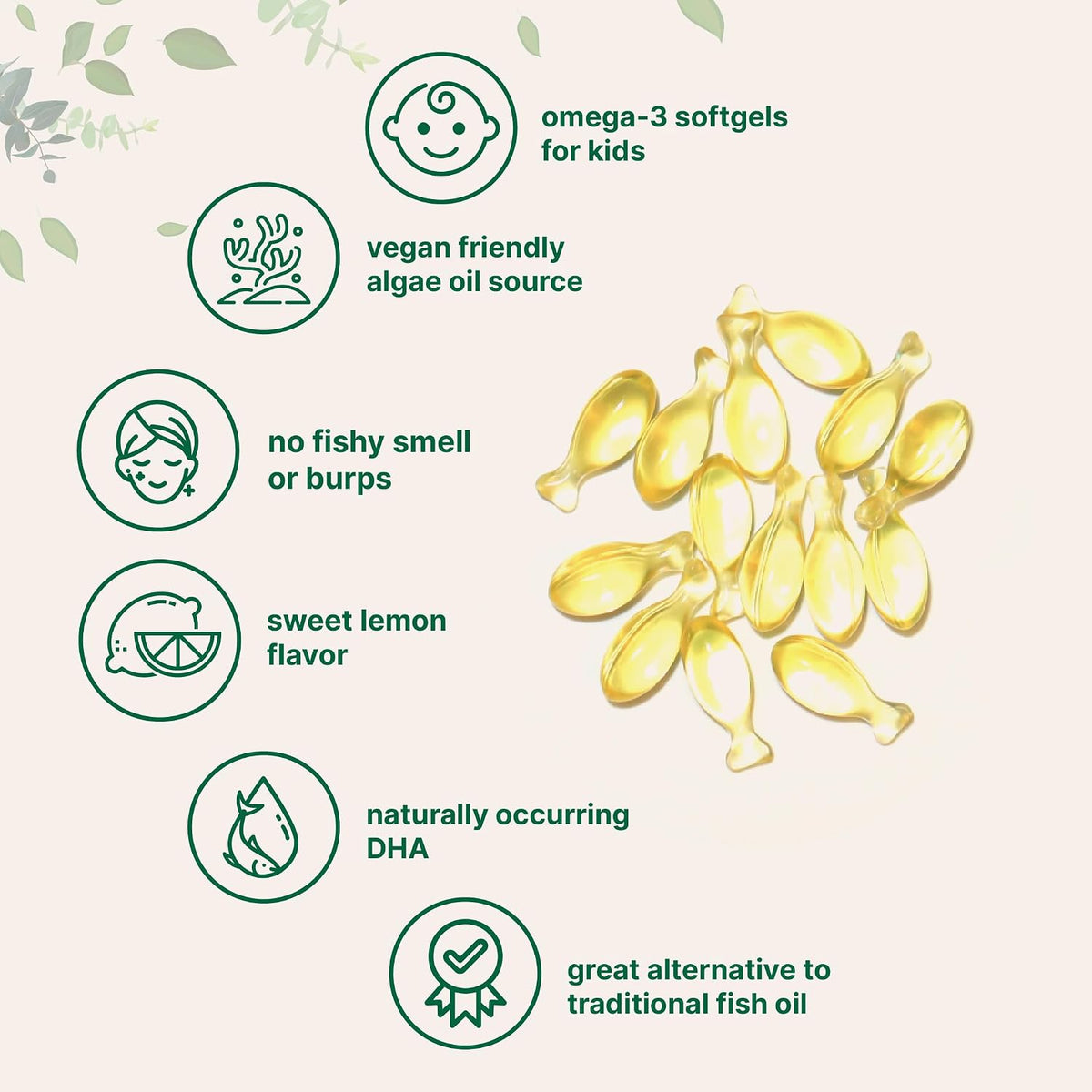 Micro Ingredients Kids Omega-3 child friendly softgel shape