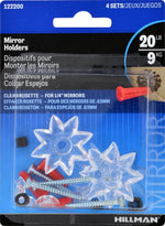 Hillman clear acrylic mirror holders with rubber protectors