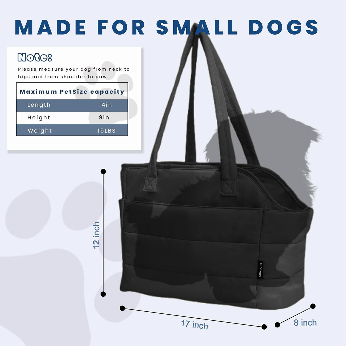 Interior view of Straodtic dog purse with soft plush fleece lining