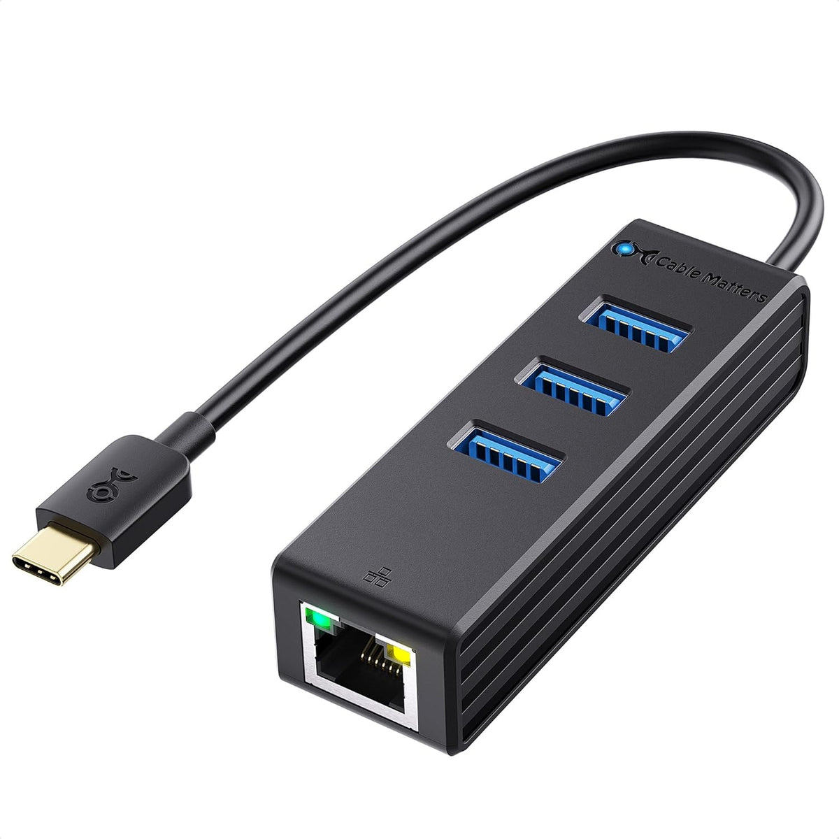 Cable Matters 4-in-1 USB C Hub with Ethernet front view