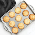 Nordic Ware Procast Baking Sheet close up of nonstick coating