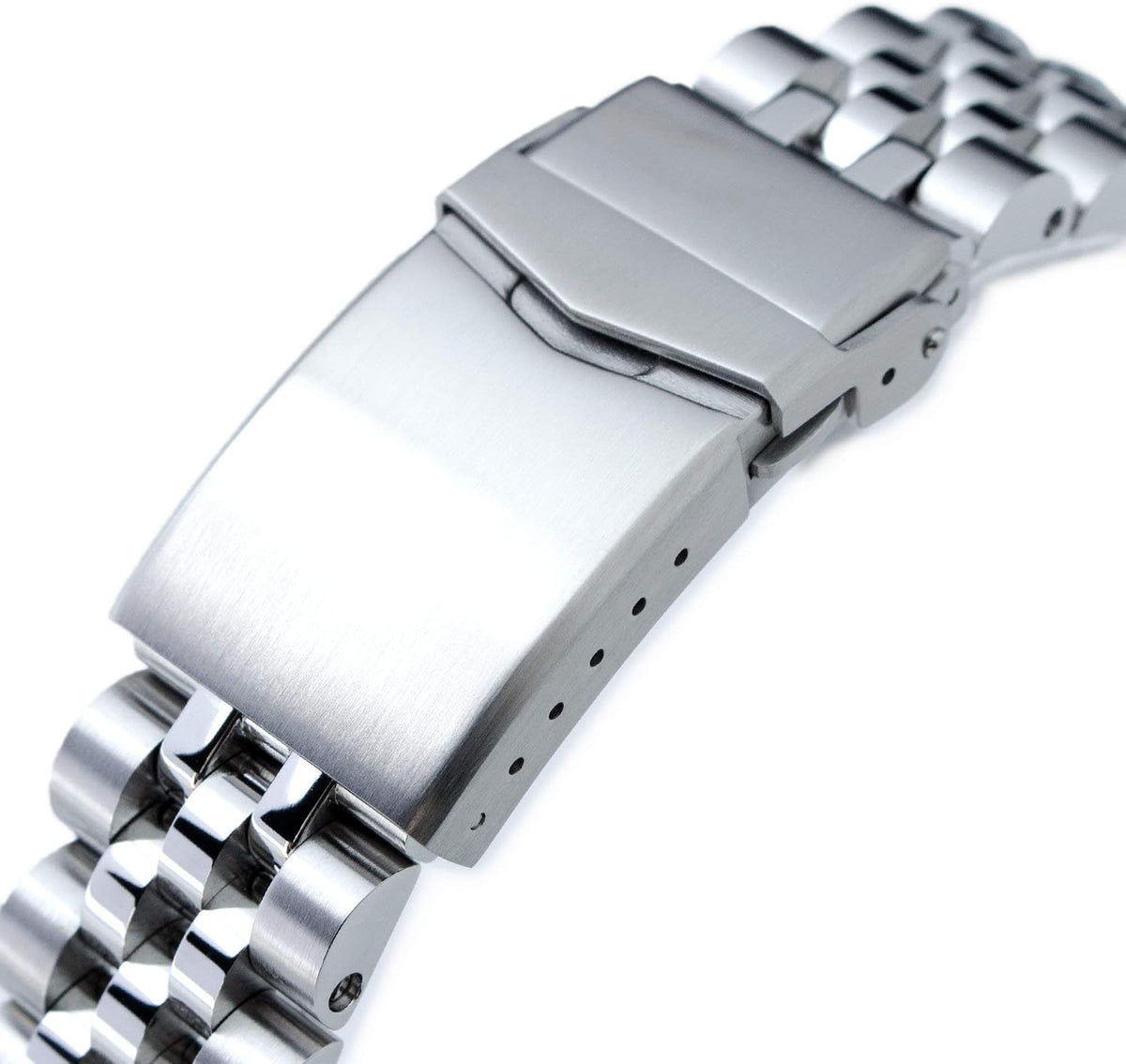 Strapcode 20mm watch band showing solid 316L steel construction