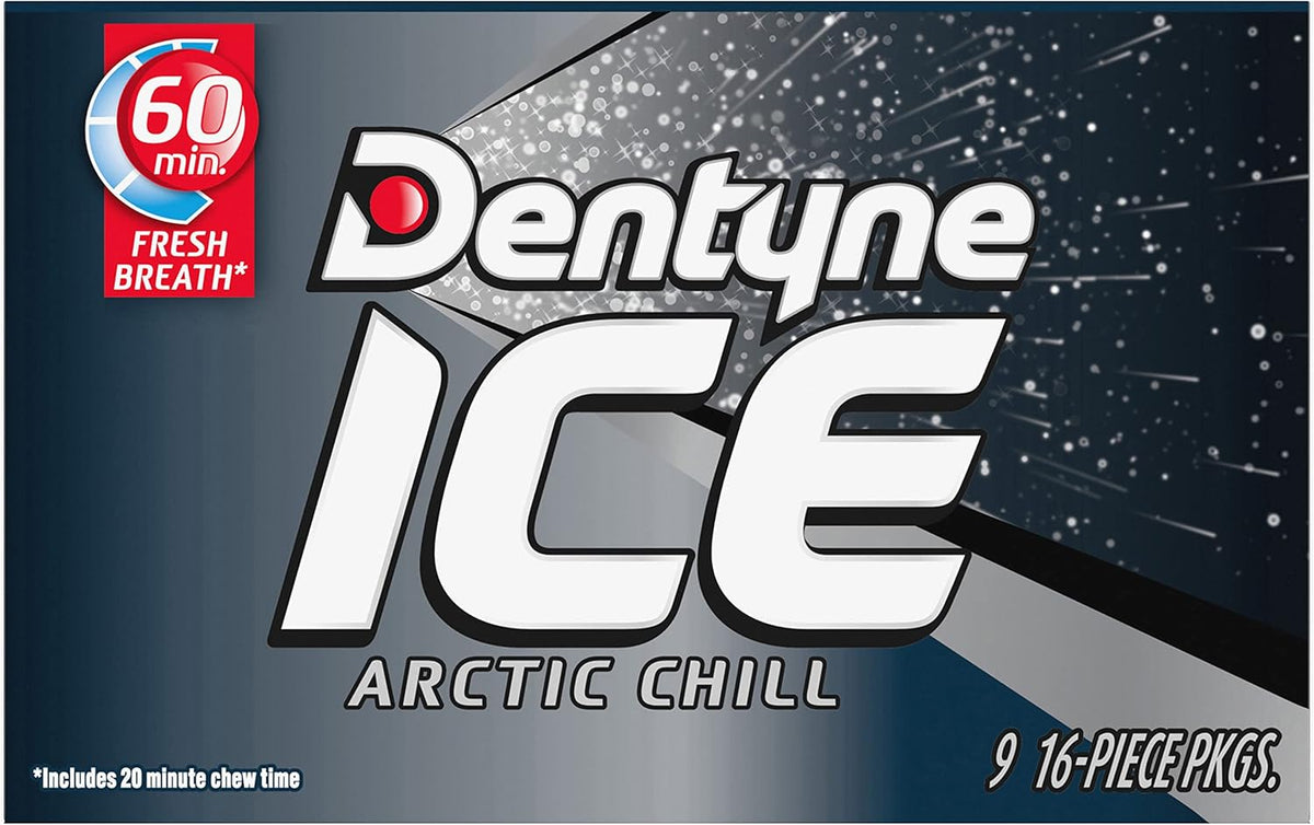 Dentyne Ice Arctic Chill Sugar-Free Chewing Gum, 9 Packs of 16 Pieces (144 Total Pieces) | Chewing Gum, Perfect for Long Lasting Fresh Breath at School, Work & Travel - Image 12