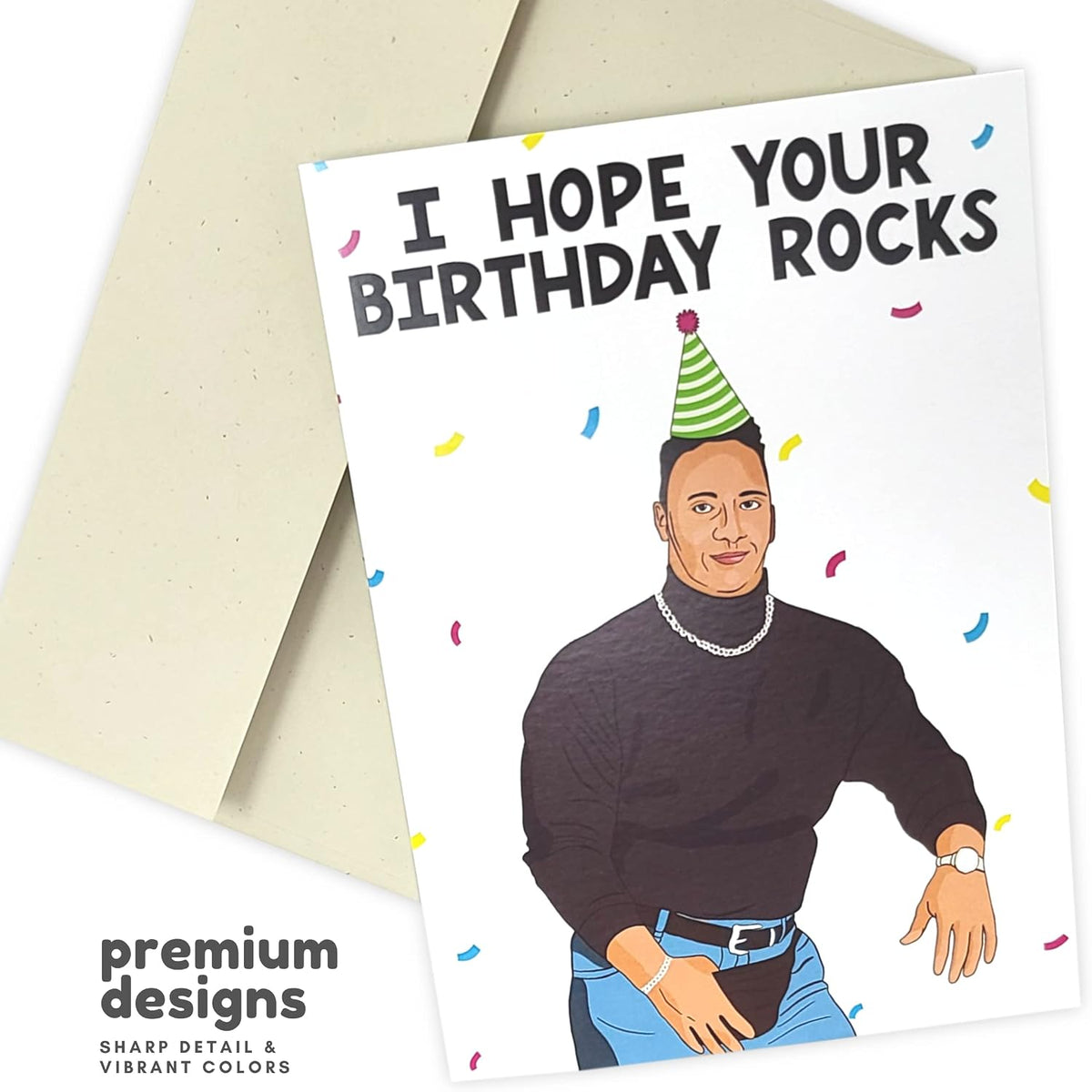 Sleazy Greetings funny birthday card held in hand showing scale and size