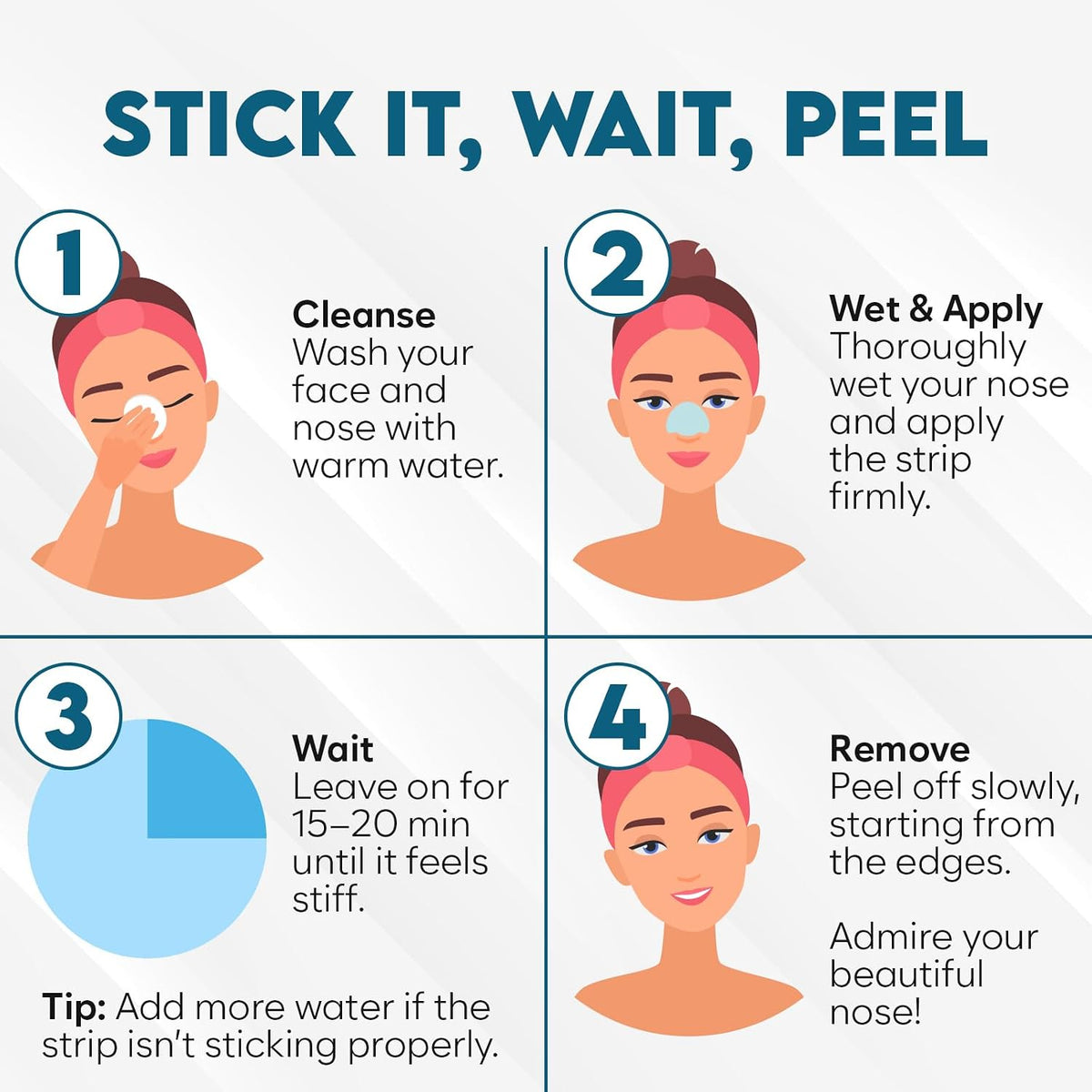BLOOMORA Nose Pore Strips application demonstration on nose