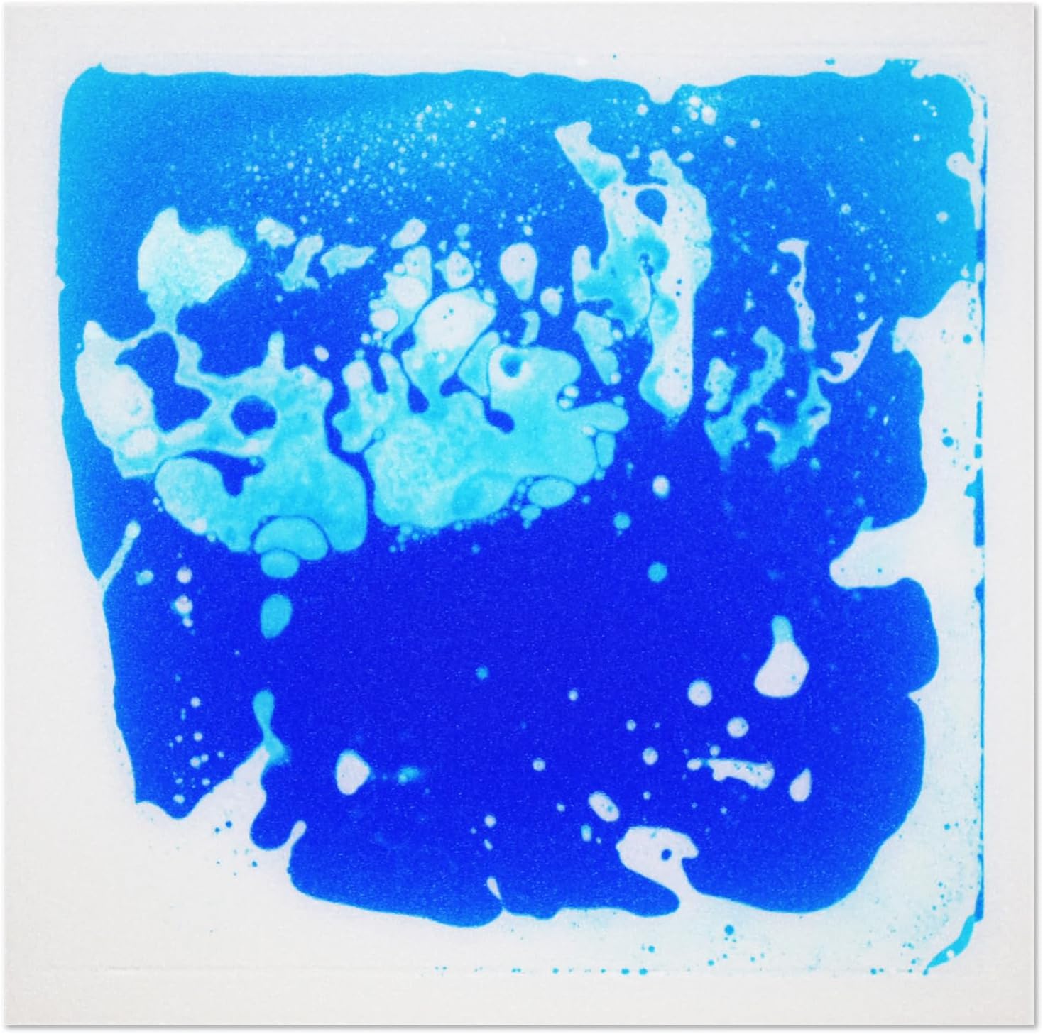 Art3d liquid encased sensory floor tile blue front view