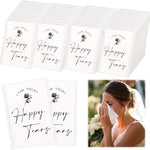 DORIS HOME happy tears tissues front view showing forty eight premium frosted individual packs for wedding guests.