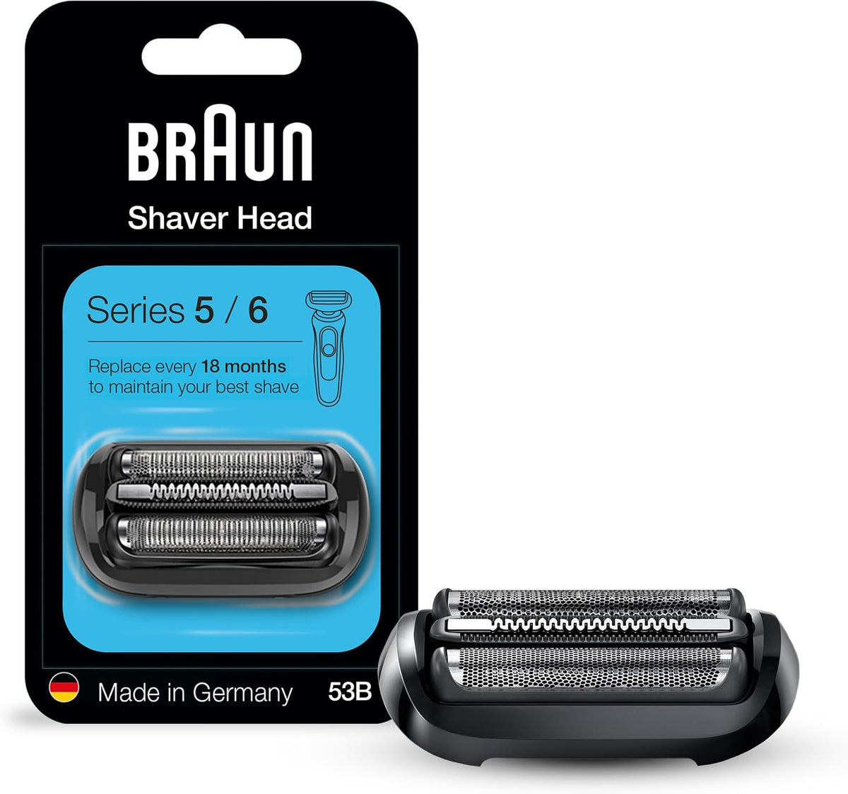 Braun Series 5 53B electric shaver head front view