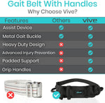 Vive transfer belt showing durable nylon webbing material