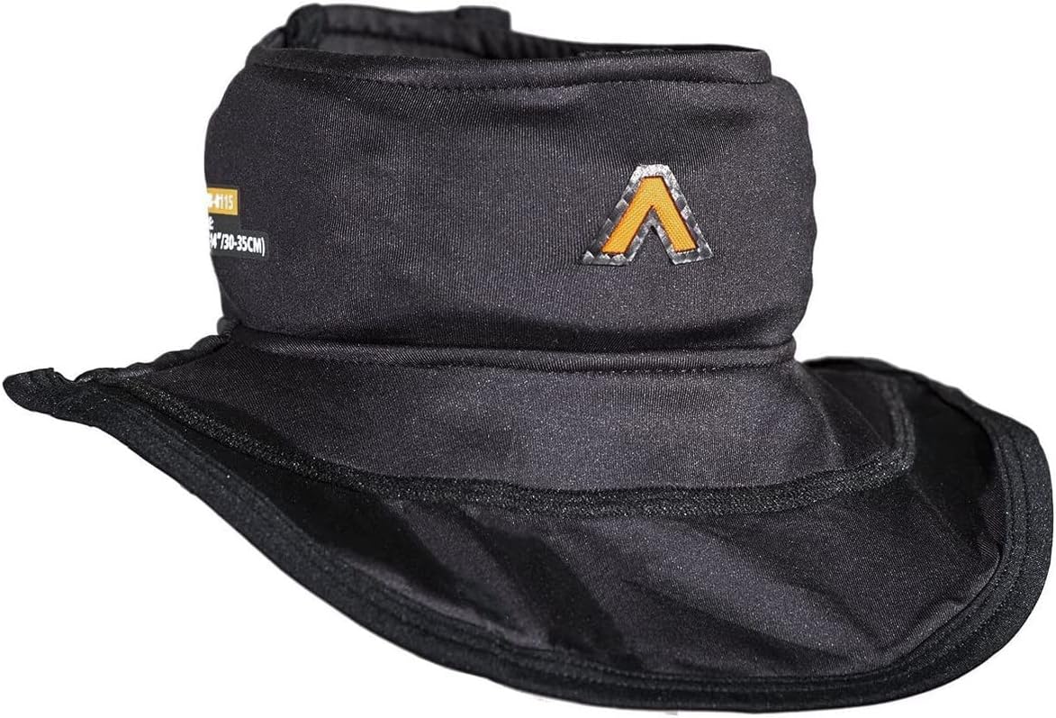 Aegis Interceptor Bib Hockey Neck Guard front view showing black protective collar and impact bib.