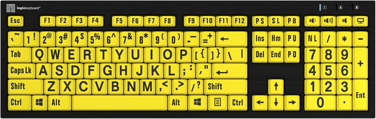 Logickeyboard 'Slimline' with Large Print * White Letters on Black Keys * Made for Windows PC * Including LogicLight Lamp * p/n LKBU-LPRNTWB-AJPU-US - Image 11