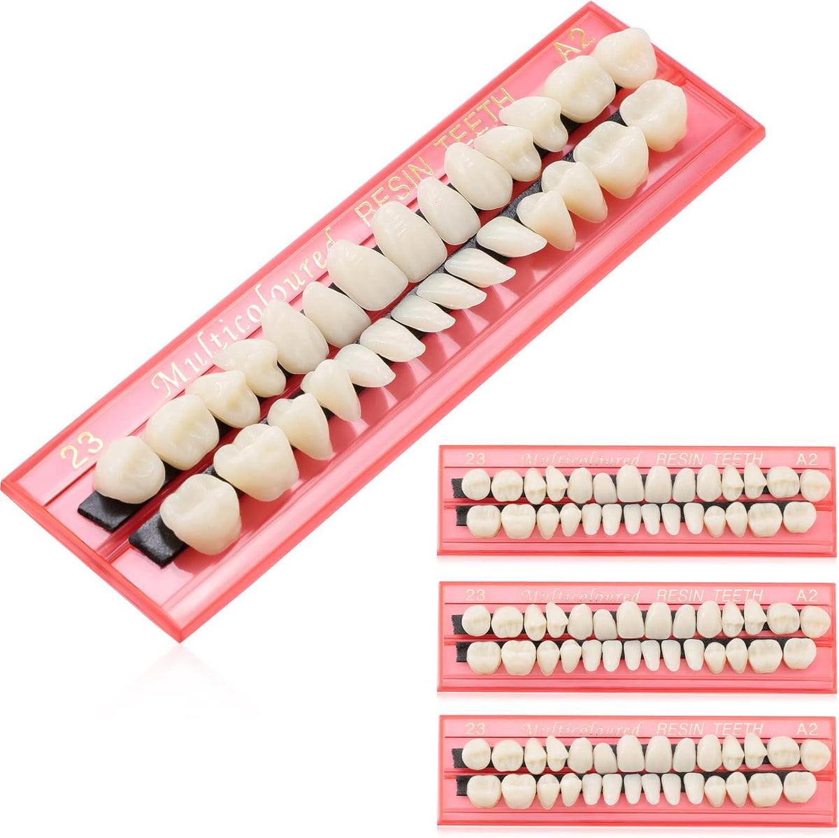 Nuanchu 112-piece acrylic resin fake teeth kit front view