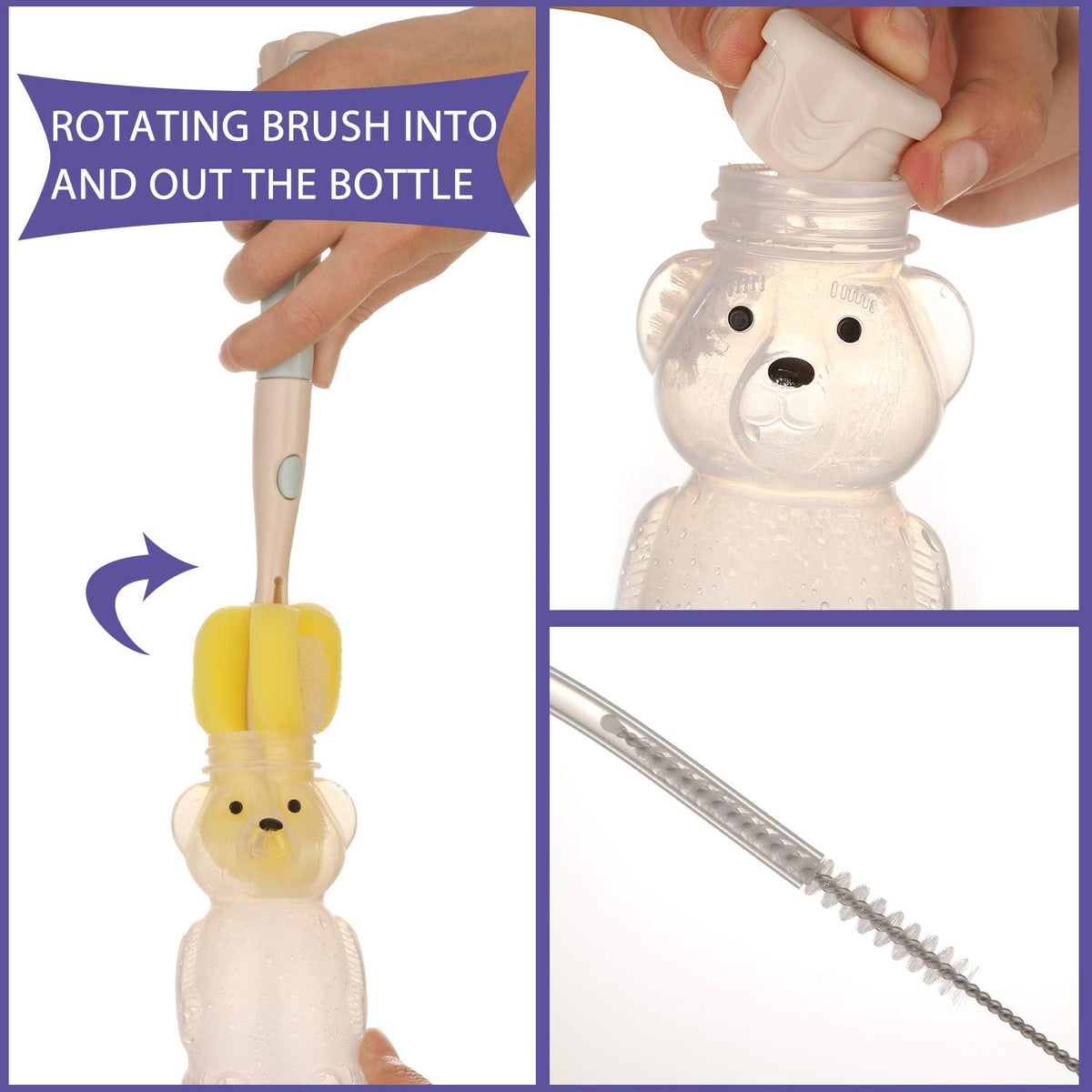 Aozita leak proof bear straw cup set