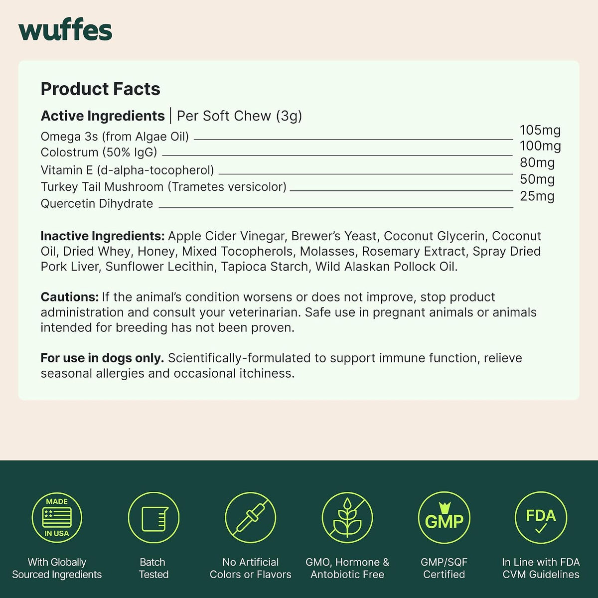 Healthy skin and coat supplement for dogs experiencing seasonal hot spots.