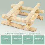 Close up of high fiber sweet bamboo candy sticks for guinea pigs and chinchillas