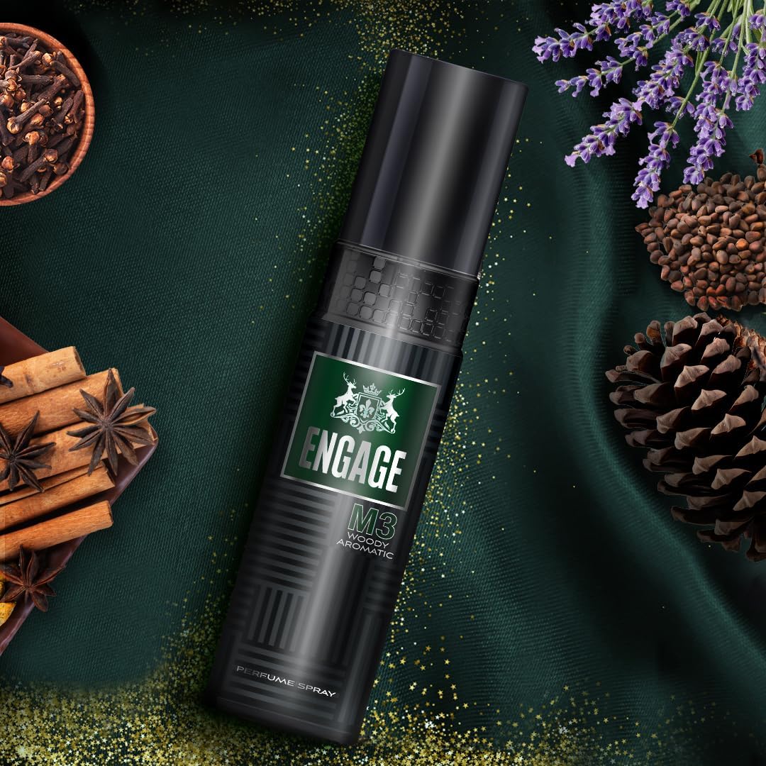 Engage M3 men body spray aerosol can packaging