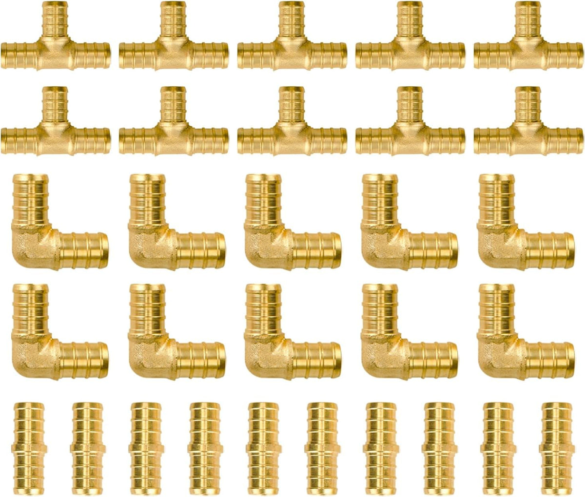 15-Pack 3/4 Inch PEX Fittings, 5 Each Elbow Tee Coupling, Pex Fittings 3/4 Inch Assortment - Image 9