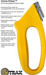Saw Trax Coro-Claw cutting corrugated plastic sheet