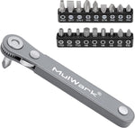 MULWARK 11pc Right Angle Screwdriver 1/4 Mini Ratchet Wrench Close Quarters Pocket Screwdriver Set with High Torque & Low Profile- EDC Tool with 90 Degree Mini Offset Reversible Drive Handle - Image 9
