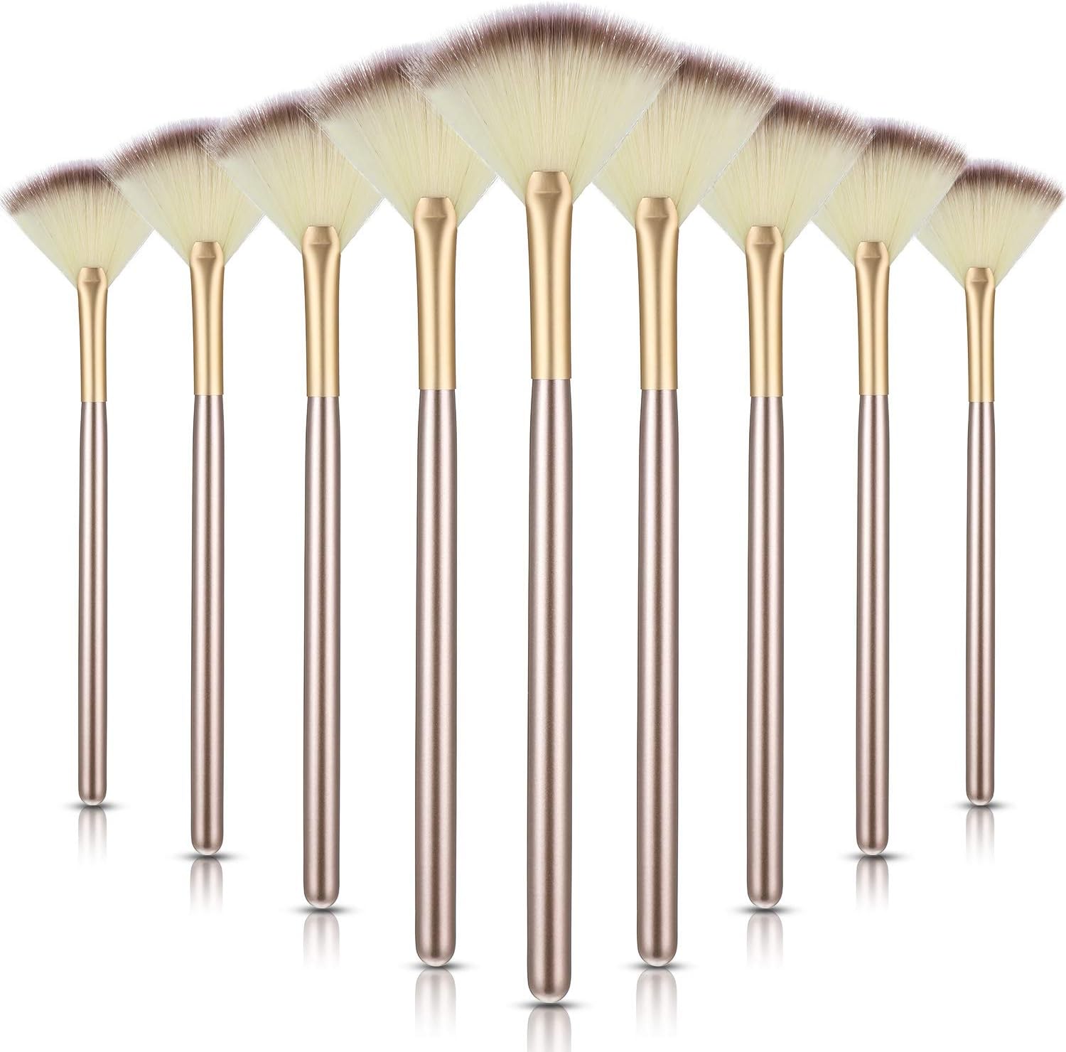 Maitys facial fan mask brushes champagne pack of nine front view