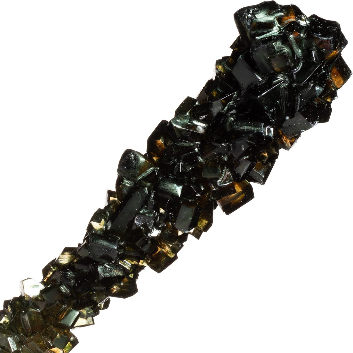 Side profile of 7 inch long rock candy sugar stick