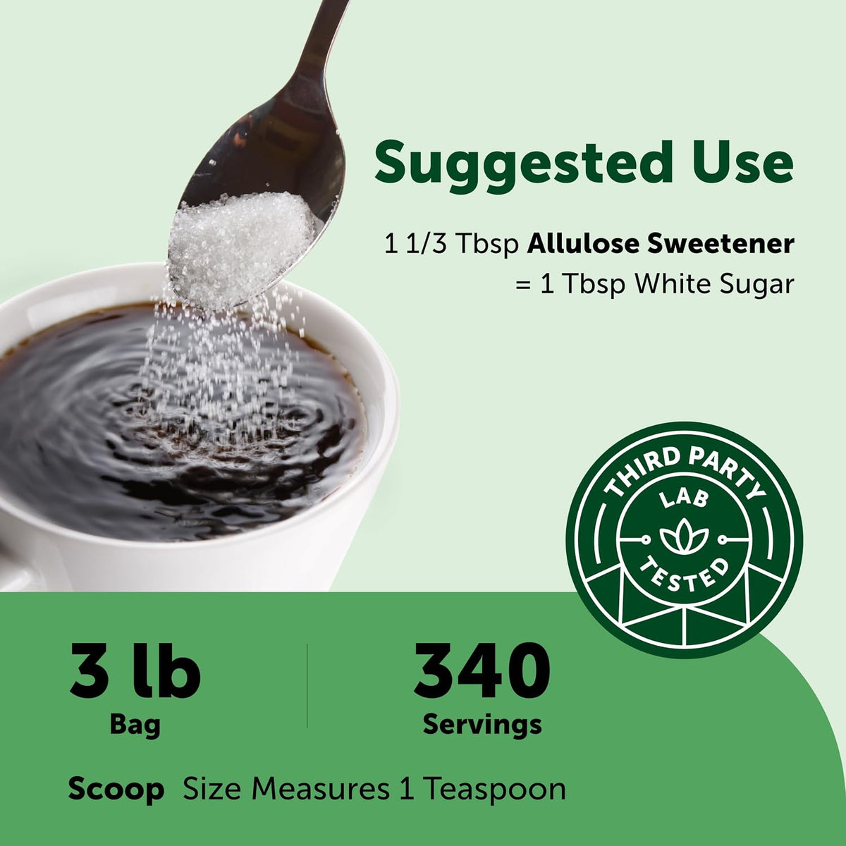 Micro Ingredients Allulose Sweetener mixed in coffee beverage