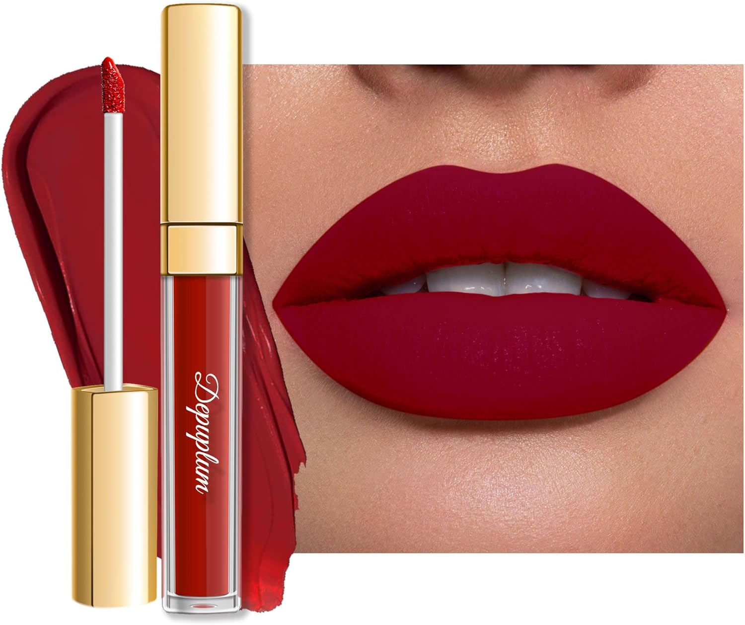 Dark Red Lipstick Matte for Women Superstay Long Lasting Lipstick Smudgeproof Dark Liquid Lipsticks Cruelty Free Lip Makeup (DM18 Oxblood Red) - Image 1