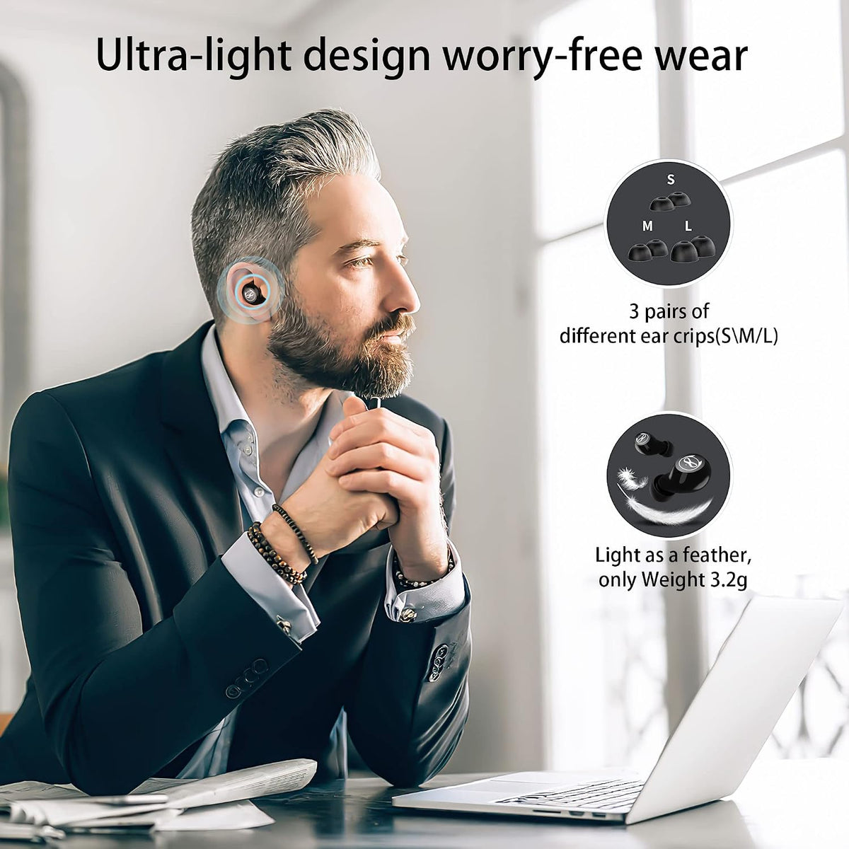 AMAFACE compact wireless headphones packaging view