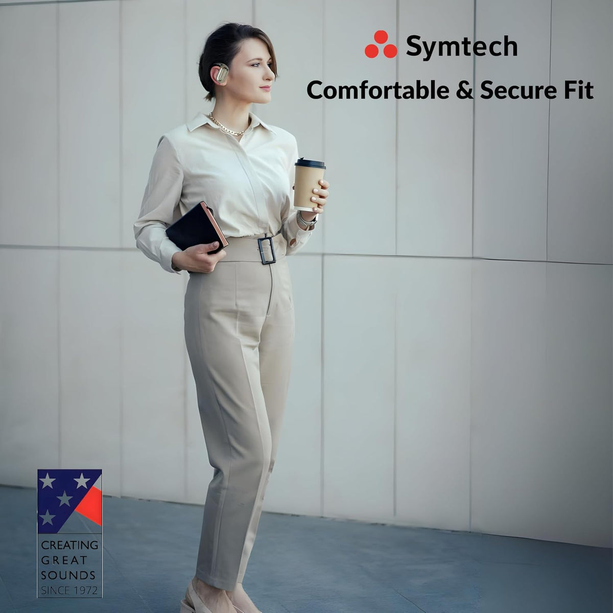 SYMTECH Open Ear Bluetooth 5.4 Headphones, Wireless Earbuds Sport, Over Earphones Built-in Mic with Ear Hooks 50H Playtime Ear Buds LED Display Charging Case, Waterproof Design for Running Fitness - Image 9