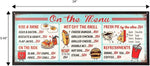 Full size 24 inch width view of the nostalgic restaurant menu sign