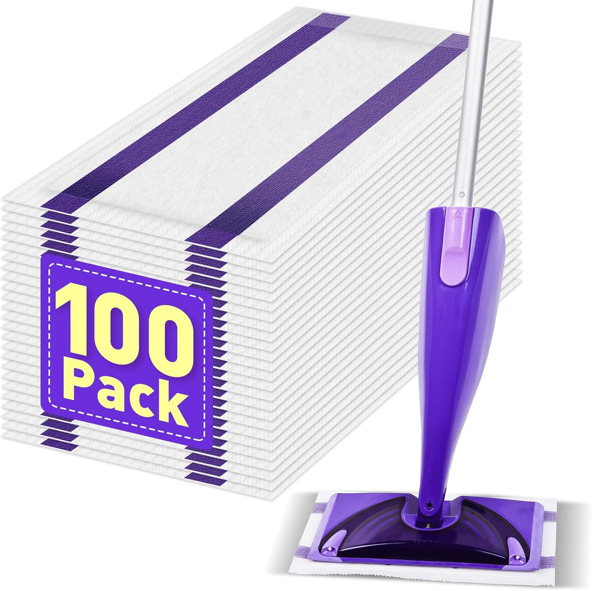 UNIMADE disposable mop pads refills 100 pack front view