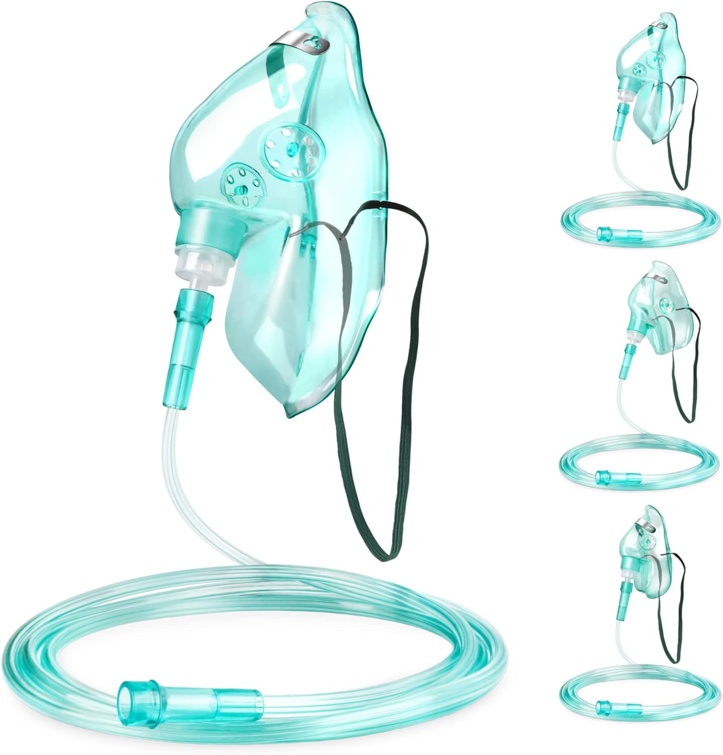 ANSNF 3 Pack Oxygen Mask for Face Adult with 6.6' Tube & Adjustable Elastic Strap - Size S+M+L - NO CUP - Image 1