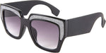 Karsaer retro oversized square sunglasses front view fashion eyewear